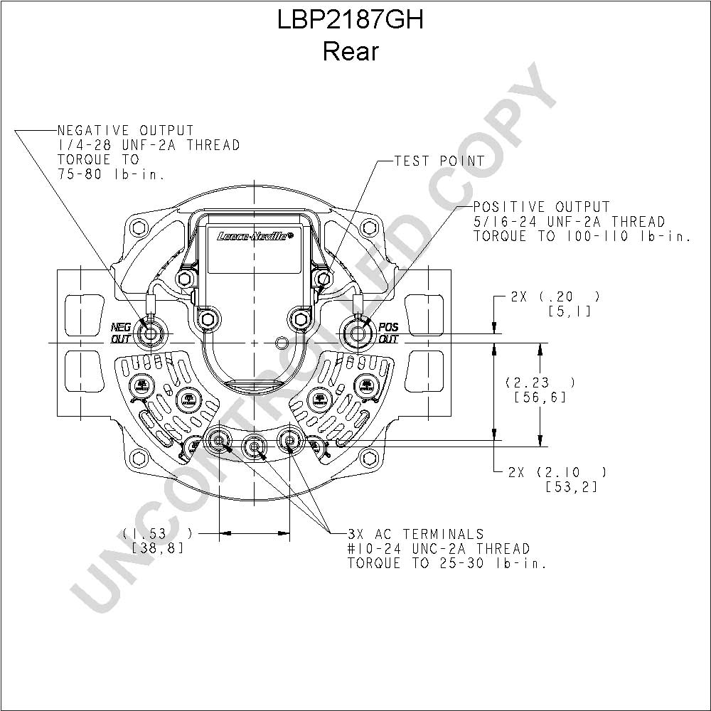 LBP2187GH_Prestolite Leece Neville New Alternator LBP Series Pad Mount type 12V 145A